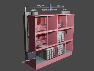 chemical melting chamber Low-poly 3D model