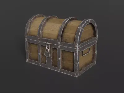 Treasure Chest Low Poly PBR Free low-poly 3D model