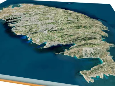 malta full Islands 3d model terrain 3D model