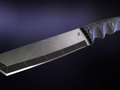 3D Tactical Tanto Knife - Game Ready PBR Asset Low-poly 3D model