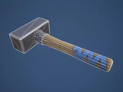 Stylized Smithing Hammer Low-poly 3D model