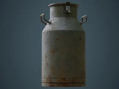 Milk Can 1B Low-poly 3D model