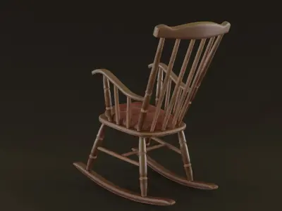 Rocking Chair Low-poly 3D model