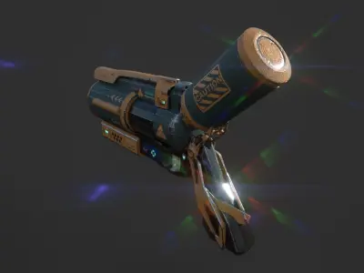 FUTURISTIC SYFY GUN WEAPON Low-poly 3D model