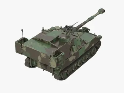 m109 Paladin Tank with 4k textures Low Low-poly 3D model