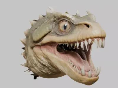 Sci-fi Dragon Head Low-poly 3D model
