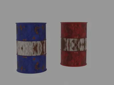 Rusted Barrels 3D model