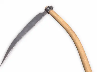 Scythe Low-poly PBR Free low-poly 3D model