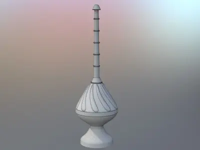 ornamental metal pipe with long handle 3D model
