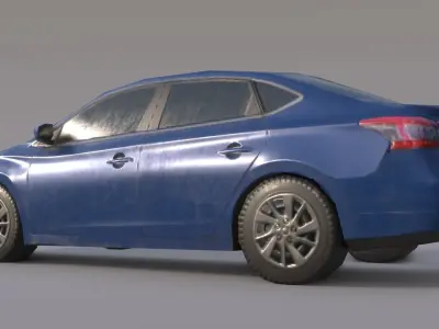 Abandoned Car Gameready Free low-poly 3D model