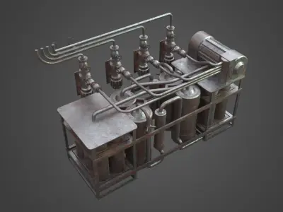 Factory Element - Gas Exchange Low-poly 3D model
