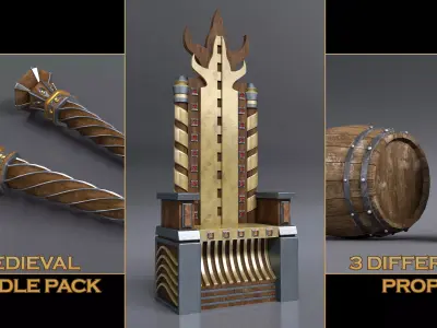 MEDIEVAL BUNDLE PACK Low-poly 3D model