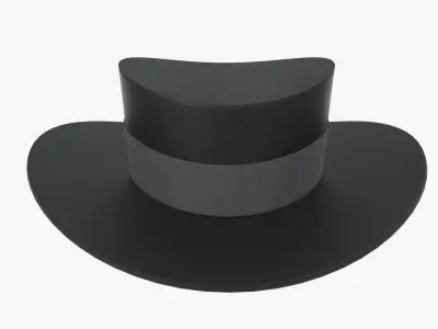 Black classic hat 02 Free 3D model