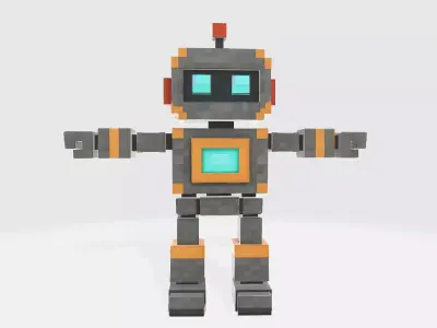 Robot Character N13 Low-poly 3D model