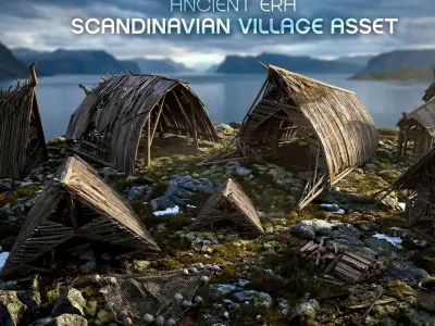 Nordic Village Asset Pack Low-poly 3D model