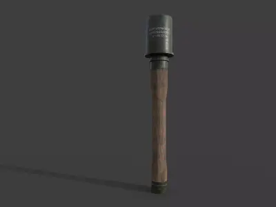 German WW2 M24 Stick Grenade Free low-poly 3D model