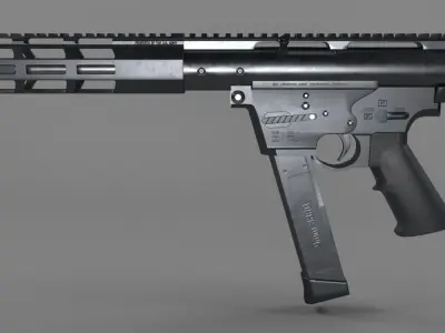 TEC-9 Low-poly 3D model