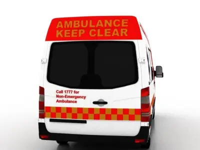 Mercedes Benz Sprinter L2H2 2009 Singapore Ambulance 3D model