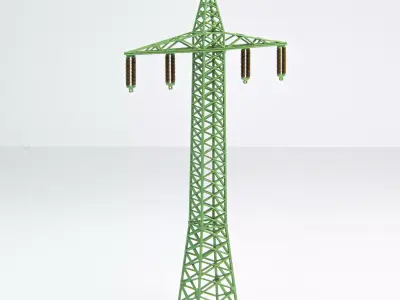 Single phase electric pole high 1-160 resin 3D print model