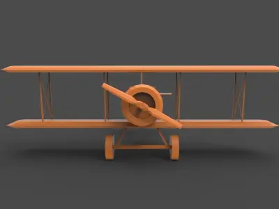 Biplane2 orange biplane 3D print model