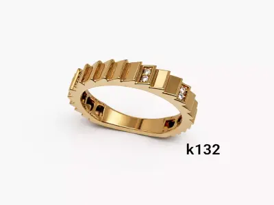 Delicate jeweled ring 3D print model