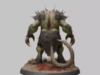 Hulking Monster Creature Low-poly 3D model