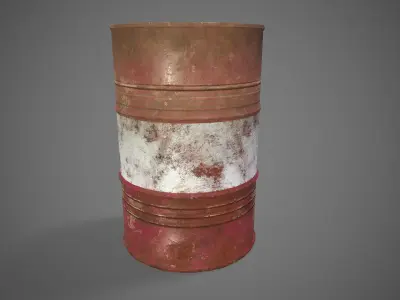 Low poly sandy Oildrum 03 PBR Game-ready Low-poly 3D model