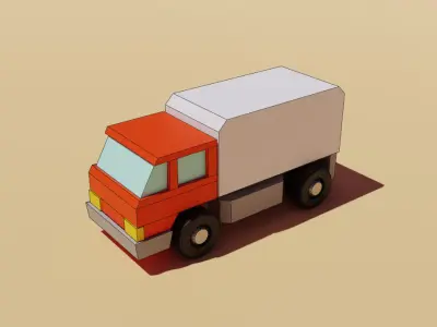 Truck Cartoon Cute Low Free 3D model