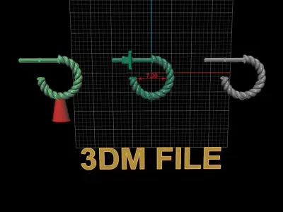 Earring Hoop Rope Twist Opened Back 7MM DIAMETER  3D print model