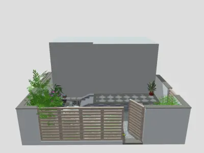 Modern Small Garden Kit Outdoor Space 3D Printable Multi-Format 3D model