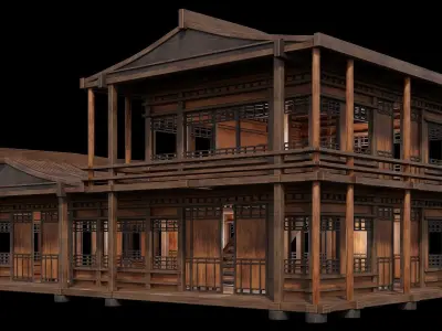Medieval Houses 30- 4K Textures Game Ready Low-poly 3D model