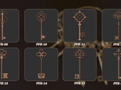 45 Vintage Key 3D Model Vol 2 3D model