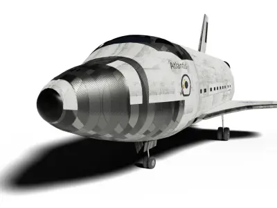 Atlantis Space Shuttle 3 scenes with Boosters and Landing Gear 3D model