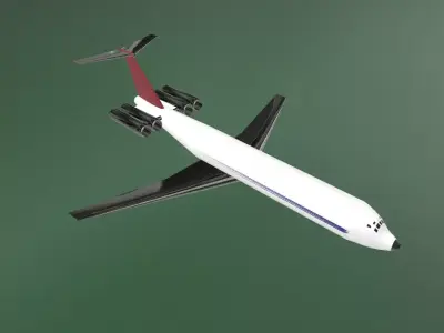Fictional Quad Rear Engine Jetliner VC10 1100 series Inspired  3D model