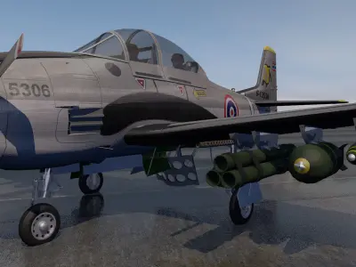 North American T-28 Trojan 3D model