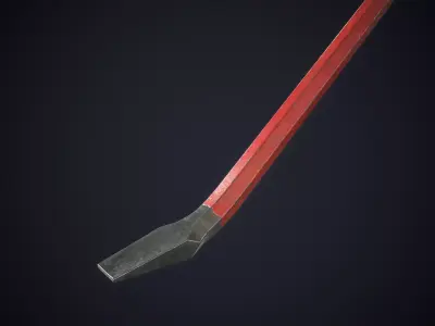 Steel Crowbar Low-poly 3D model