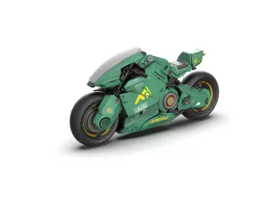 Night City Green Motorcycle 3D model