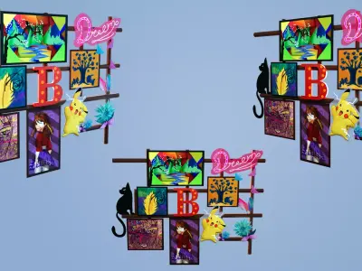 Wall Accessories Free low-poly 3D model