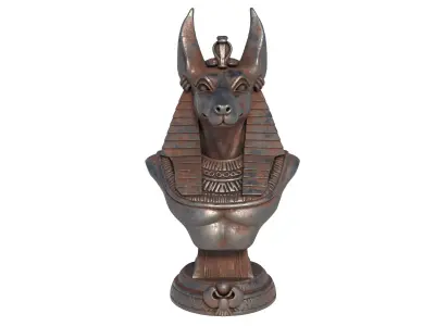 Anubis bust Low-poly 3D model