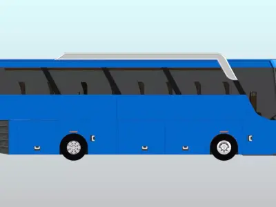 bus travel bus long-distance bus tour bus Low-poly 3D model