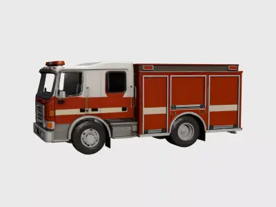 Realistic Fire Truck Detailed Emergency Vehicle 03 3D model