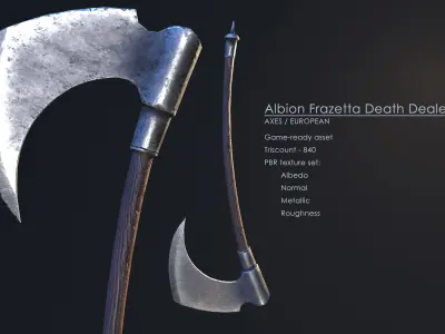 Albion Frazetta Death Dealer Axe Low-poly 3D model