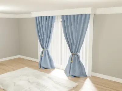 Curtains Classic - Interior design Free 3D model