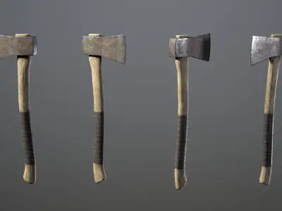 Old Axe for Wood Low-poly 3D model
