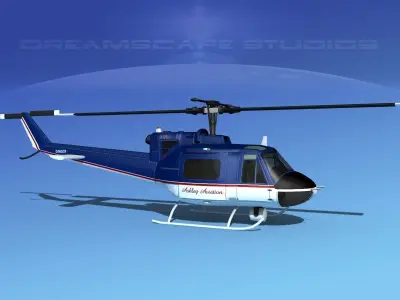 Bell 204 Ashley Aviation 3D model
