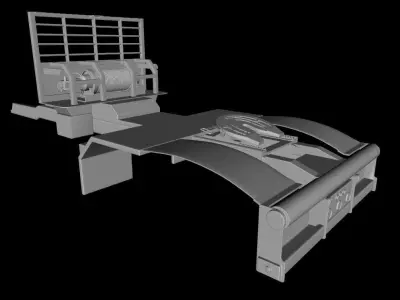 FLATBED  Truck Winch and Fifth Wheel 3D model