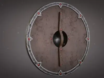 Viking Shield Low-poly 3D model 30