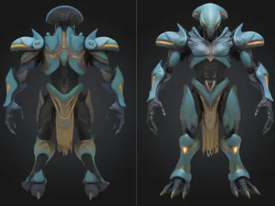 Alien Warrior Sci Fi Fantasy Low-poly 3D model