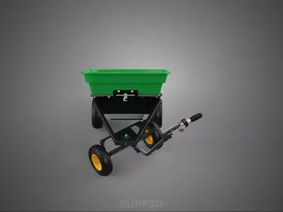 ELECTRIC MOTOR HAND CART TROLLEY WAGON DUMP TRAILER WHEELBARROW 3D model