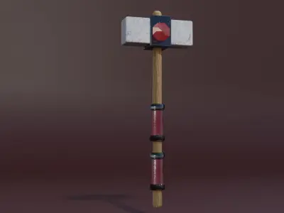 Stone hammer Low-poly 3D model